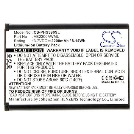 Bsc Preferred Philips S396 Xenium S396 Mobile Phone Replacement Battery CS-PHS396SL